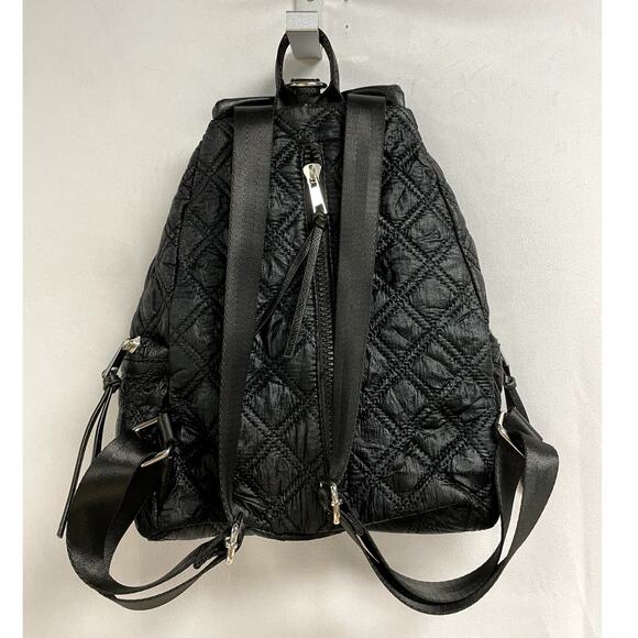 SONDRA ROBERTS SQUARED Black Quilted Purse Backpacks 12.5"x13.5" - Picture 4 of 12